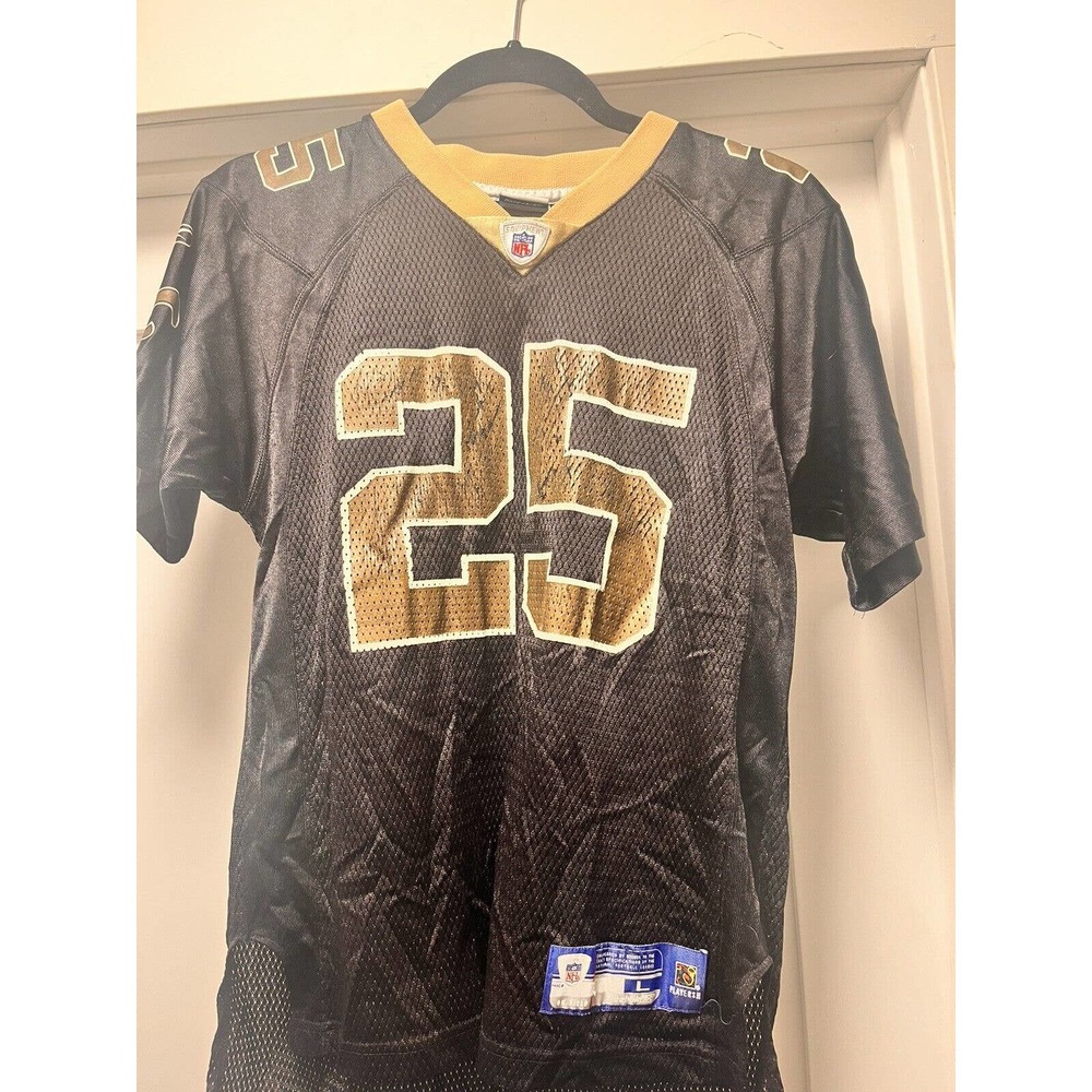 Reebok Jersey Youth Large New Orleans Saints 25 Reggie Bush NFL On Field Black